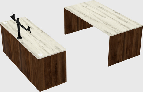 Parallel desk with credenza