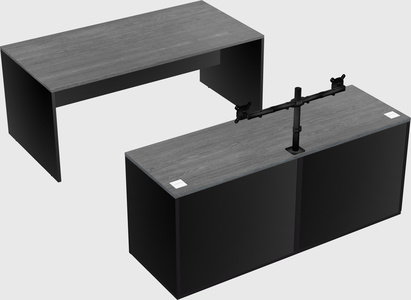 Parallel desk with credenza