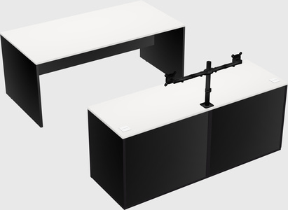 Parallel desk with credenza