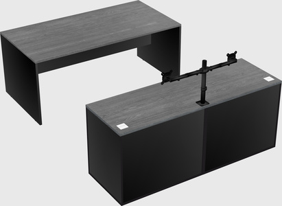 Parallel desk with credenza