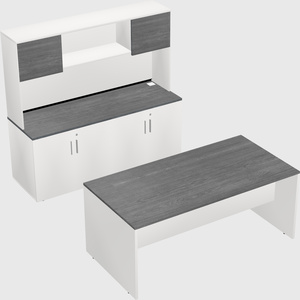 Parallel desk with credenza