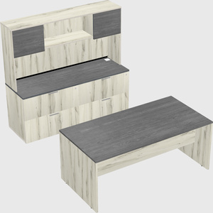 Parallel desk with credenza
