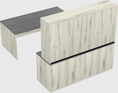 Parallel desk with credenza