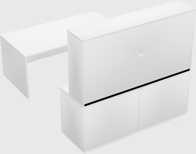 Parallel desk with credenza