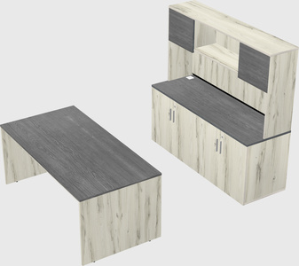 Parallel desk with credenza