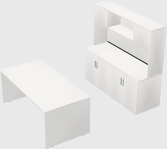 Parallel desk with credenza