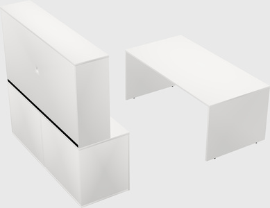 Parallel desk with credenza