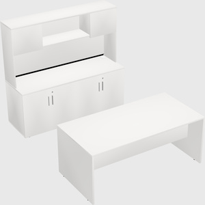Parallel desk with credenza
