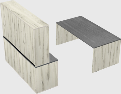 Parallel desk with credenza