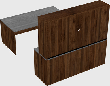 Parallel desk with credenza