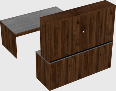 Parallel desk with credenza