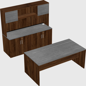 Parallel desk with credenza