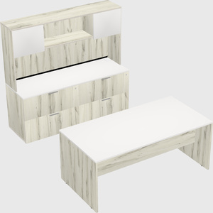 Parallel desk with credenza
