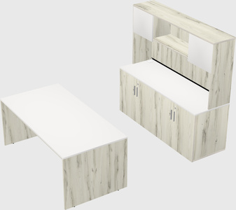 Parallel desk with credenza