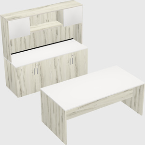 Parallel desk with credenza