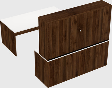 Parallel desk with credenza