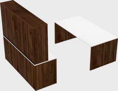 Parallel desk with credenza