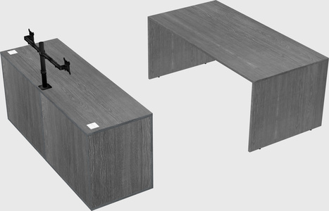 Parallel desk with credenza