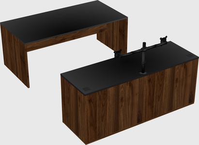 Parallel desk with credenza
