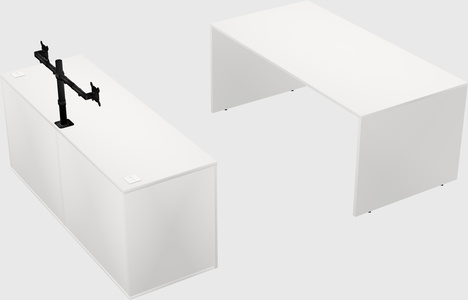 Parallel desk with credenza