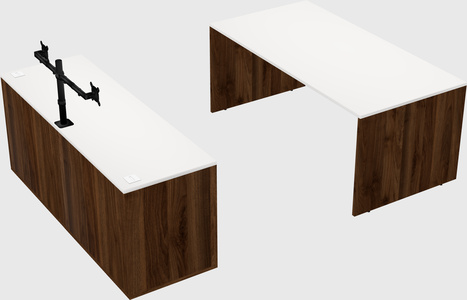Parallel desk with credenza