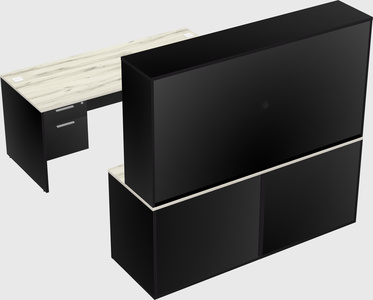 Parallel desk with credenza