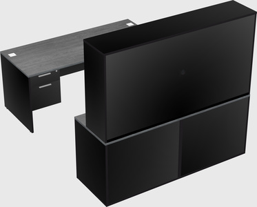 Parallel desk with credenza