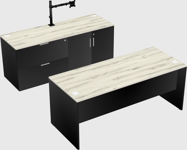 Parallel desk with credenza