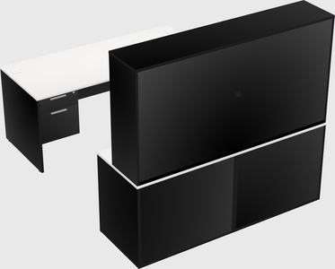 Parallel desk with credenza