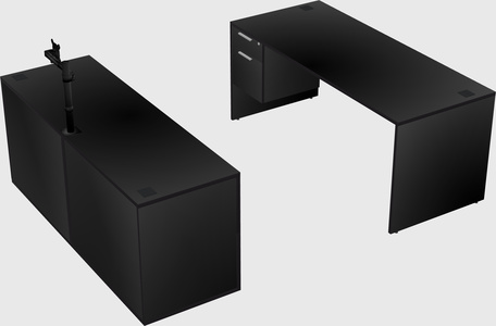 Parallel desk with credenza