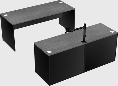 Parallel desk with credenza