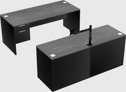 Parallel desk with credenza