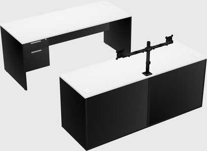 Parallel desk with credenza