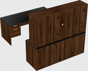 Parallel desk with credenza