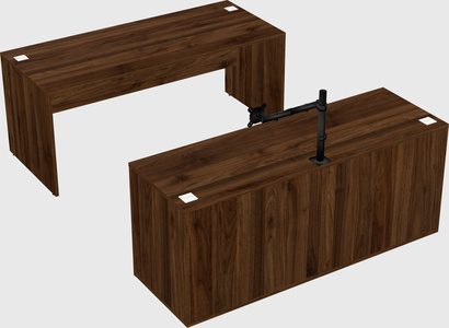 Parallel desk with credenza