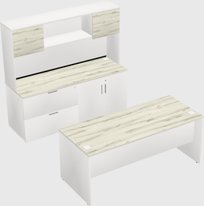 Parallel desk with credenza