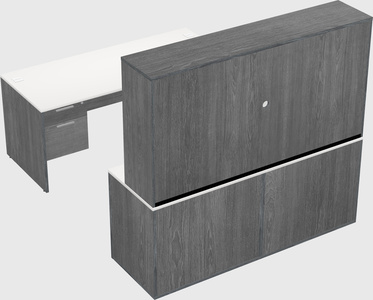 Parallel desk with credenza