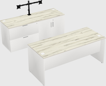 Parallel desk with credenza