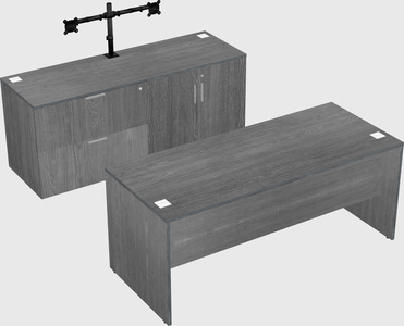 Parallel desk with credenza