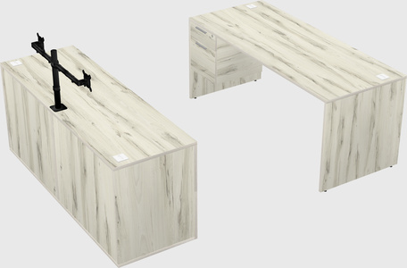 Parallel desk with credenza