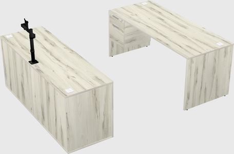Parallel desk with credenza