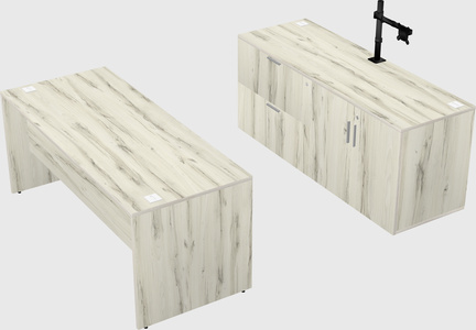 Parallel desk with credenza