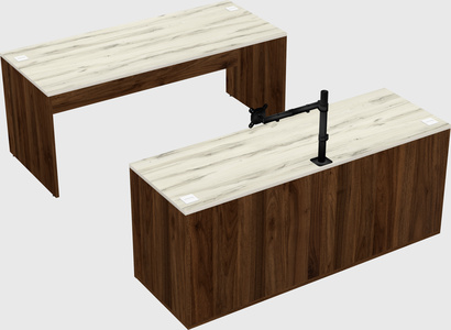 Parallel desk with credenza