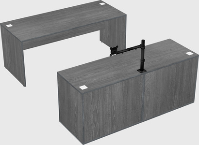 Parallel desk with credenza