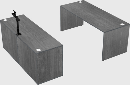 Parallel desk with credenza