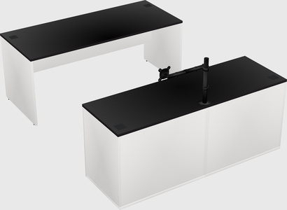Parallel desk with credenza