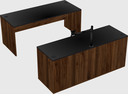 Parallel desk with credenza