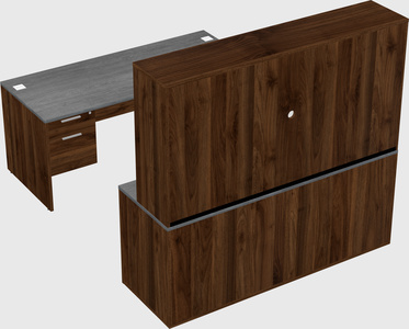 Parallel desk with credenza