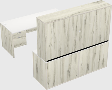 Parallel desk with credenza