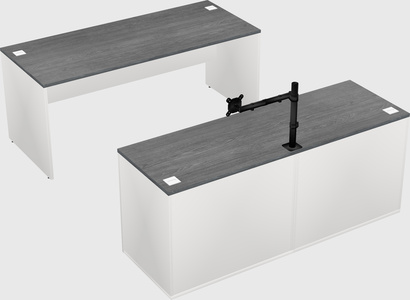 Parallel desk with credenza